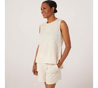 Izabel London Sleeveless Embroidered Top IVORY SIZE 10