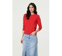 Izabel London Slim Fit Textured Knit Jumper - 14 - Red