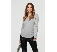 Izabel London Women's Sparkle Detail Relaxed Jumper in Grey | Size: S/M Izabel London Grey S/M
