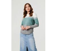 Izabel London Sparkly Colour Block Curve Hem Jumper - 8 - Green