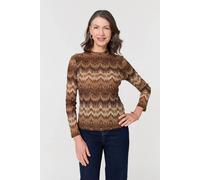 Izabel London Sparkly Embellished High Neck Fitted Top In Brown Brown 12