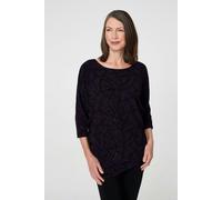 Izabel London Sparkly Knit Batwing Sleeve Tunic Top - 12 - Purple
