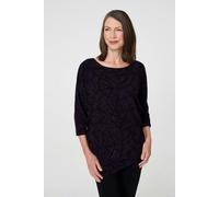 Izabel London Women's Sparkly Knit Batwing Sleeve Tunic Top in Purple | Size: 18 Izabel London Purple 18