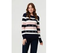 Izabel London Women's Sparkly Star Embellished Stripe Jumper | Size: 14 Izabel London Multicolor 14