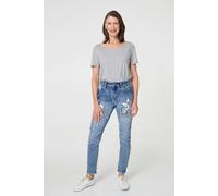 Izabel London Women's Star Patchwork Detail Skinny Jeans in Blue | Size: 16 Izabel London Blue 16