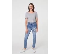 Izabel London Star Patchwork Detail Skinny Jeans In Blue Blue 8