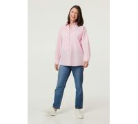 Izabel London Women's Striped Long Sleeve Button Front Shirt in Pink | Size: 12 Izabel London Pink 12
