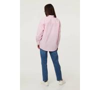 Izabel London Striped Long Sleeve Button Front Shirt - 10 - Pink