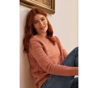 Izabel London Striped Long Sleeve Textured Knit Jumper In Pink Pink 10