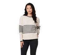 Izabel London Striped Relaxed Long Sleeve Jumper for Women UK with a Round Neck and Drop Shoulders. Cream