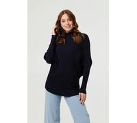 Izabel London Striped Texture Batwing Sleeve Jumper - S/M - Navy