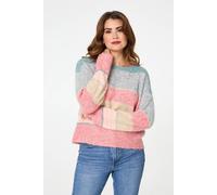 Izabel London Women's Striped Textured Long Sleeve Jumper | Size: 14 Izabel London Multicolor 14