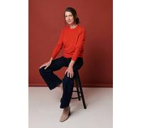 Izabel London Textured Knit Slim Fit Jumper - Orange - 14