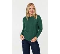 Izabel London Textured Long Sleeve Slim Knit Jumper - S - Green