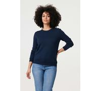 Izabel London Textured Soft Knit Long Sleeve Jumper - Navy - 10