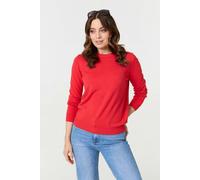 Izabel London Textured Soft Knit Long Sleeve Jumper - Red - 16