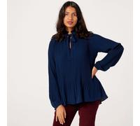 Izabel London Tie Neck Pleated Blouse BLUSH SIZE 10
