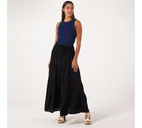 Izabel London Tiered Maxi Skirt BLACK SIZE 8