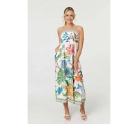 Izabel London Tropical Print Cami Strap Maxi Dress - 16 - White