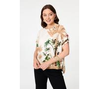 Izabel London Tropical Relaxed Split Hem Top Multi