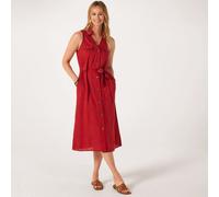 Izabel London Utility Style Sleeveless Shirt Dress KHAKI SIZE 10