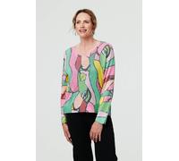 Izabel London Women's Abstract Long Sleeve Textured Top in Pink | Size: 8 Izabel London Pink 8