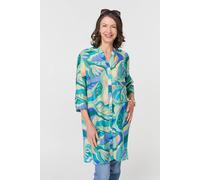 Abstract Longline Relaxed Tunic Shirt Izabel London Green 16