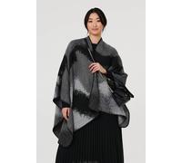 Izabel London Women's Abstract Print Oversized Poncho Izabel London Multicolor One Size