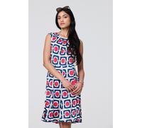 Izabel London Women's Abstract Print Sleeveless Knee Length Dress in Blue | Size: Medium Izabel London Blue M