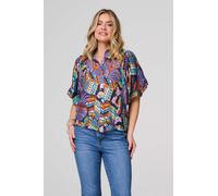 Abstract Puff 1/2 Sleeve Shirt Izabel London Blue 10