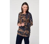 Izabel London Women's Animal Print Relaxed Long Sleeve Top | Size: 10