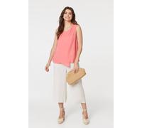 Izabel London Women's Asymmetric Pleat Front Blouse Top in Pink | Size: 12