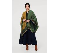 Izabel London Women's Border Print Hanky Hem Poncho Izabel London Multicolor One Size