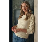 Izabel London Bow Embroidered Long Sleeve Jumper - M - Cream