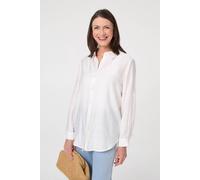 Izabel London Women's Button-Up Curve Hem Relaxed Shirt in White | Size: 10