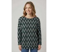 Izabel London Women's Chevron Print Long Sleeve Tunic Top in Green | Size: 12 Izabel London Green 12