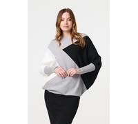 Colour Block Oversized Batwing Jumper Izabel London Grey 8-10