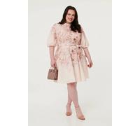 Izabel London Women's Curve Floral Tie Waist Knee Length Dress | Size: 20 Izabel London Multicolor 20