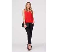 Izabel London Cut Out Detail Sleeveless Top In Red Red 8