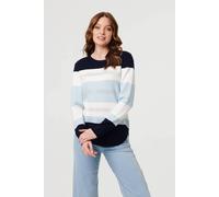 Izabel London Women's Diamante Trim Striped Slim Jumper | Size: 16 Izabel London Multicolor 16