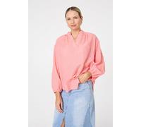 Izabel London Embroidered Layered Long Sleeve Blouse - 18 - Coral