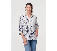 Izabel London Women's Floral Sequin Detail Relaxed Blouse in White | Size: 10 Izabel London White 10