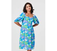 Izabel London Women's Floral Square Neck Knee Length Dress in Green | Size: 12 Izabel London Green 12