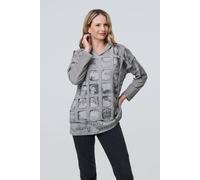 Graphic Print Cut Out Layer Hoodie Izabel London Silver 12-14