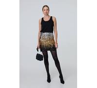 Izabel London Metallic Sequin Bodycon Mini Skirt In Black Black L