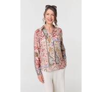 Izabel London Women's Mosaic Print Long Sleeve Shirt in Red | Size: 8