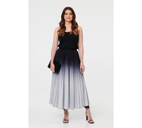 Izabel London Women's Ombre Pleated High Waist Maxi Skirt in Black | Size: Small