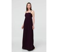 Izabel London Women's Pleated Cami Strap Maxi Dress in Purple | Size: 14