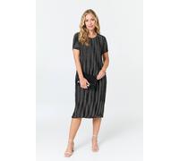 Izabel London Women's Polka Dot Print Pleated Midi Dress in Black | Size: S/M Izabel London Black S/M