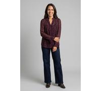 Izabel London Women's Polka Dot Print Semi Sheer V-Neck Blouse in Purple | Size: 10